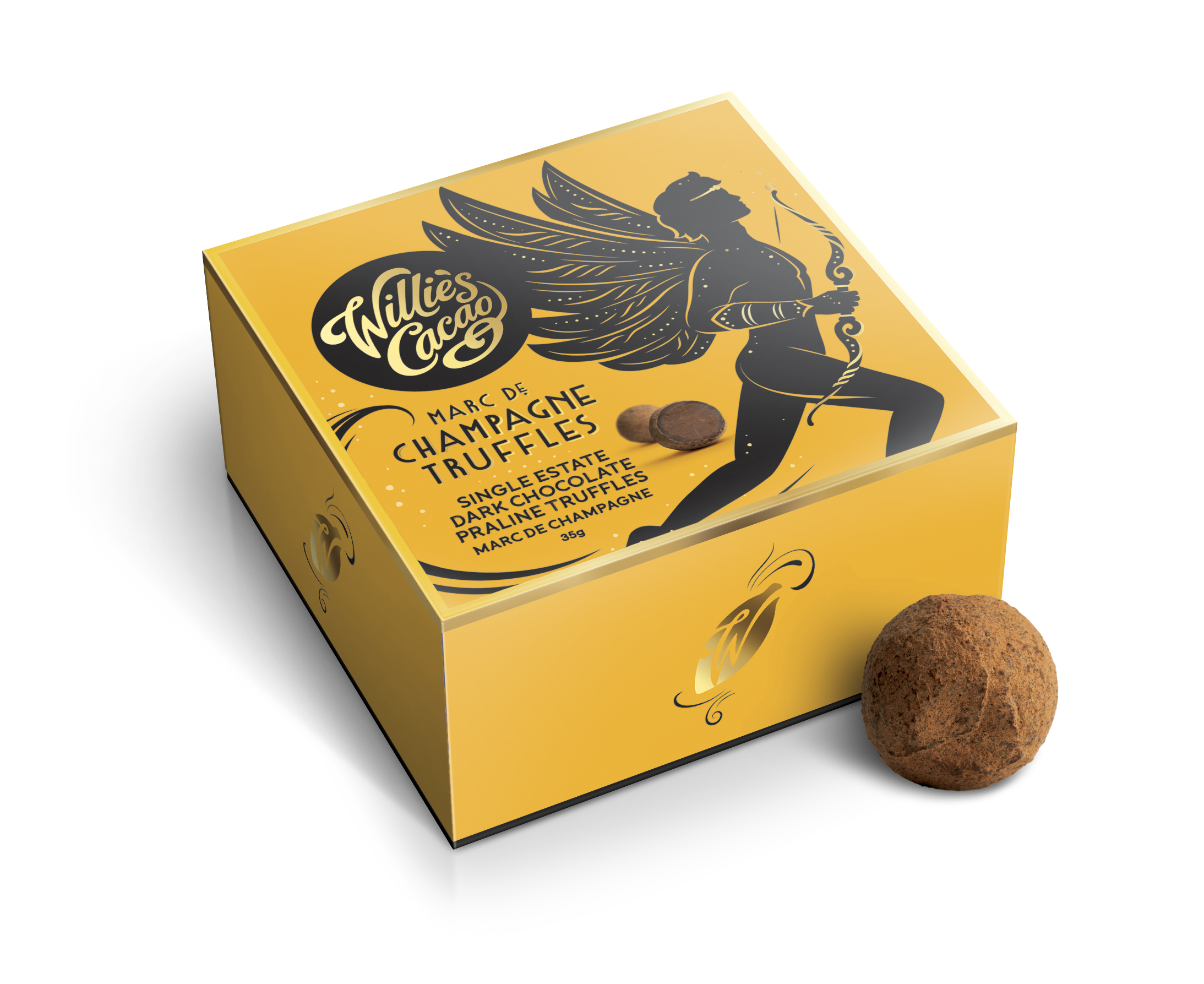 Willie's Cacao 5-Piece Dark Chocolate Champagne Truffles