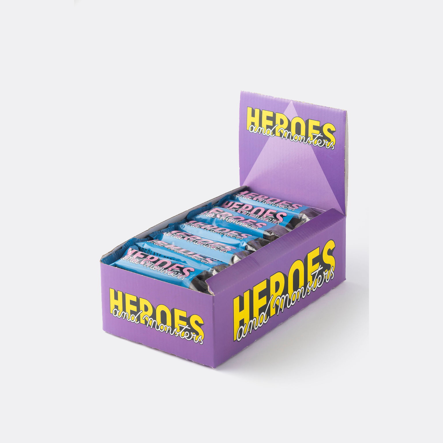 Heroes & Monsters Dark Chocolate Sesame Honey Crunch Pasteli Finger Bar Display Case